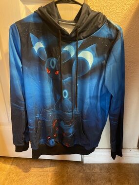 Blue Umbreon Graphic Hoodie with Lunar Design